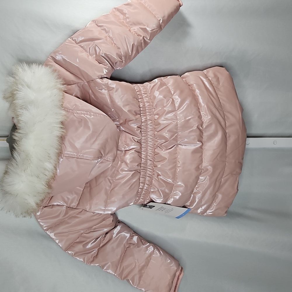 Members Mark Toddler Girls Pink Puffer Jacket With Fur Size 4T NWT - Picture 5 of 6